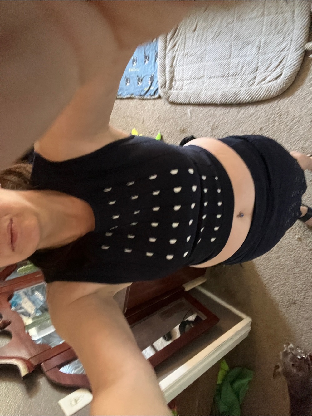Black Cutout Crop Tank Top